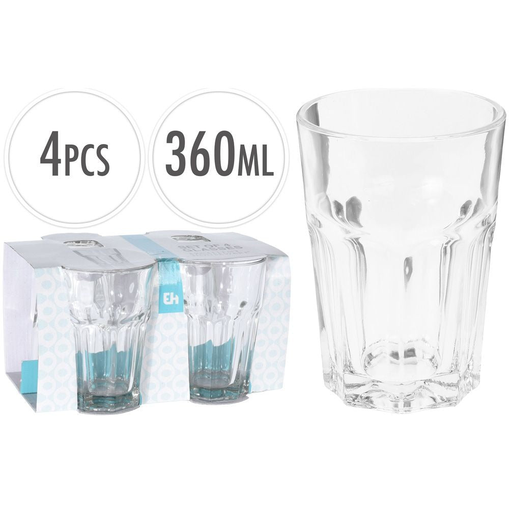 Drinking Glass Set Of 4 Pieces 360 Ml