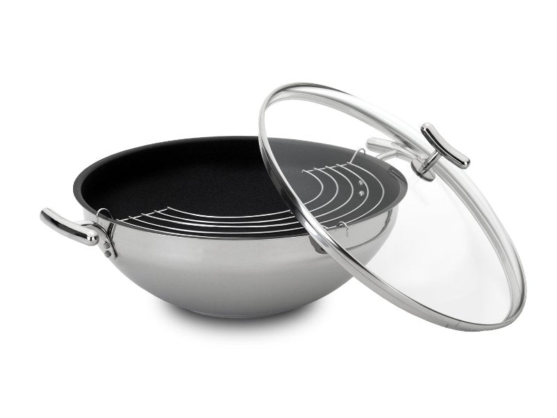 Silampos, Yumi Chinese Wok With Non-Stick Handles + Grid 28 Cm, Yumi28Tef