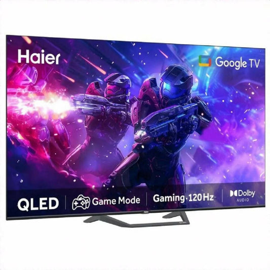 Haier 75-Inch QLED Google 4K UHD TV, 120Hz, Chrome Cast Built-In, Quantum Dot, 2G+32G, 4HDMI - 2USB - Bluetooth, HAE-H75S80GUX