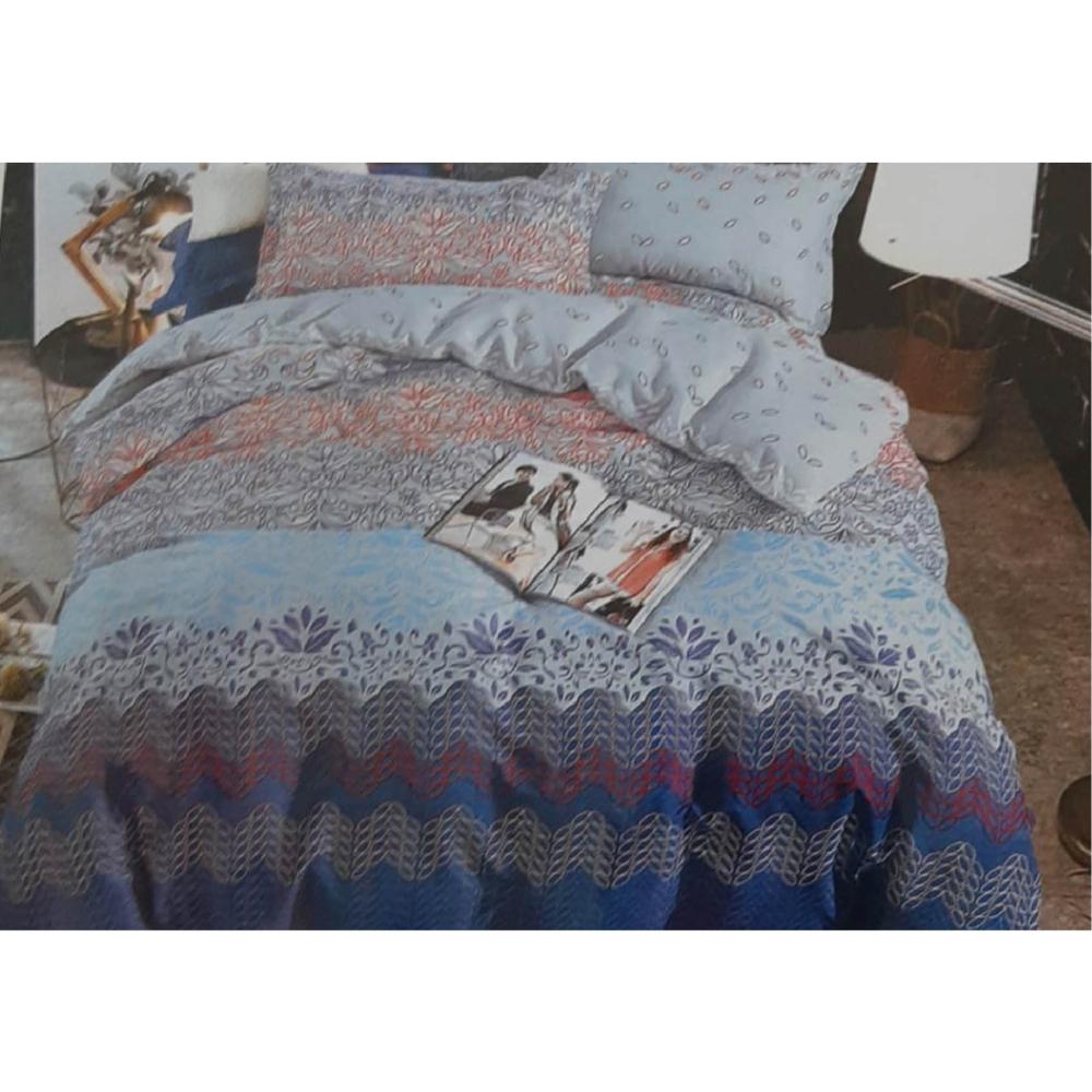 Zenith, White/Grey/Orange Bedset Printed Single 3 Pcs