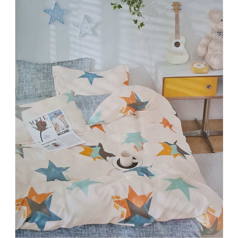Comfy, Home B.S.S Twin S Ply 160x205, Blue + Orange + White Po-5914, ZLN-110145BO