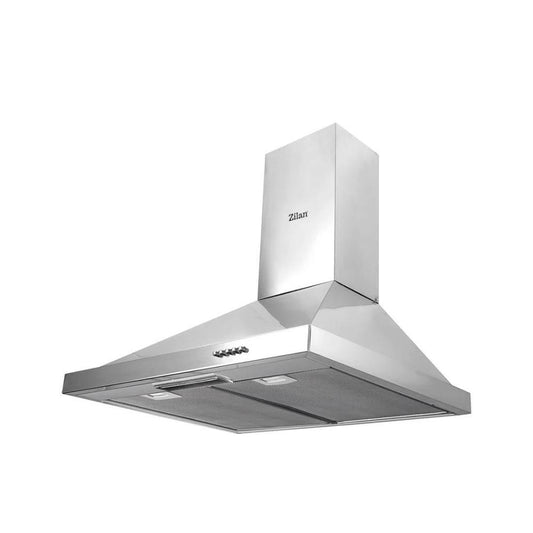 Zilan 60 cm Chimney Hood 140W, 3 Speed Settings - Inox Finish, ZLN1925
