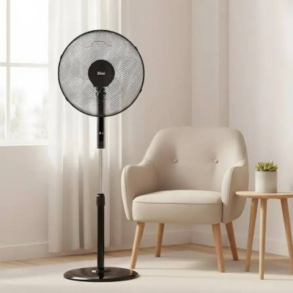 Zilan Stand Fan 16-Inch, 48W, 16-Inch, 5 Blade, 3 Speeds, 3 Modes, ZLN4642