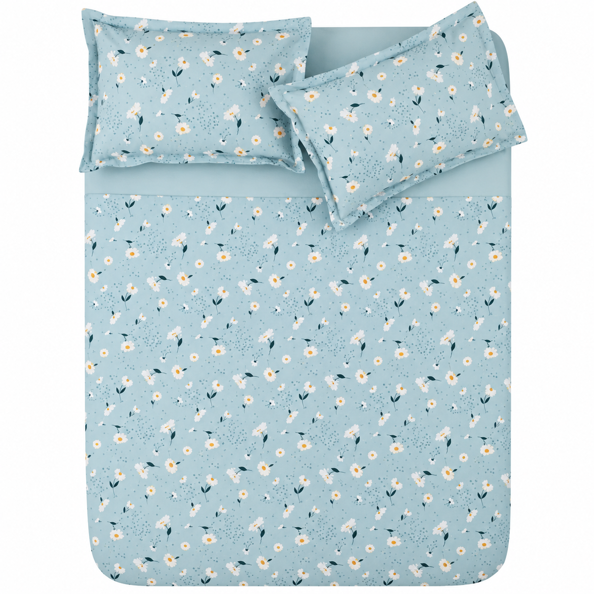 Karaca Home Daisy Blue 100% Cotton Single Duvet Cover Set 160 × 220 cm, 200.22.08.0036