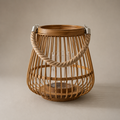 Karaca Home Melanie Bamboo Lantern 27 x 27 cm, 300.22.02.0047