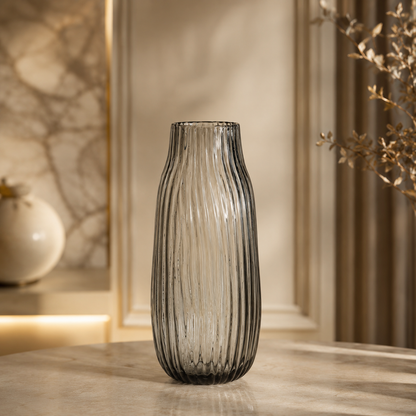 Karaca Home Janis Glass Grey  Vase 31.5 cm, 200.22.11.0006