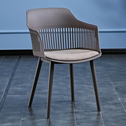 Cool Gift, Hollow Back Plastic Arm Chair for Kitchen, Dining, Living Room, Available in Different Colors