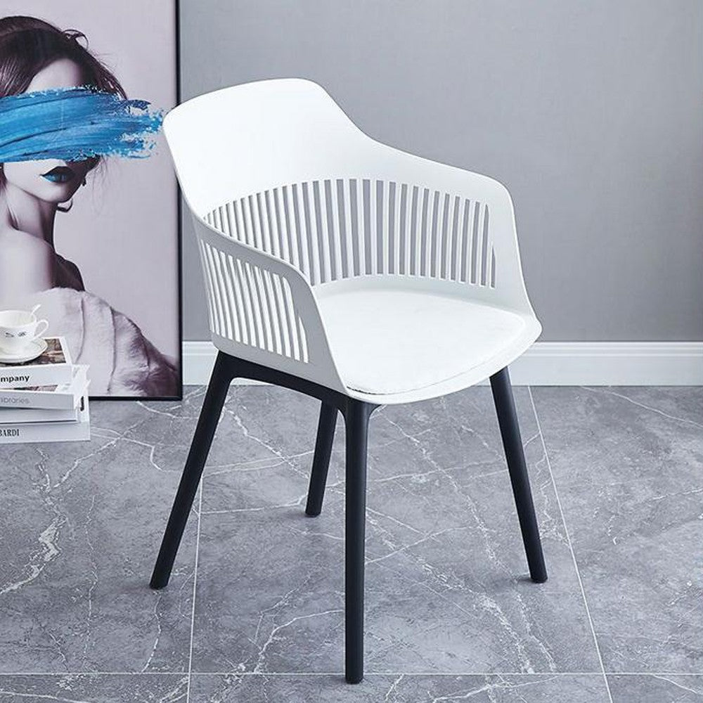Cool Gift, Hollow Back Plastic Arm Chair for Kitchen, Dining, Living Room, Available in Different Colors