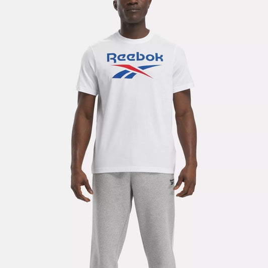 Reebok, Men Identity Big Stacked Logo T-Shirt, Available in Different Sizes