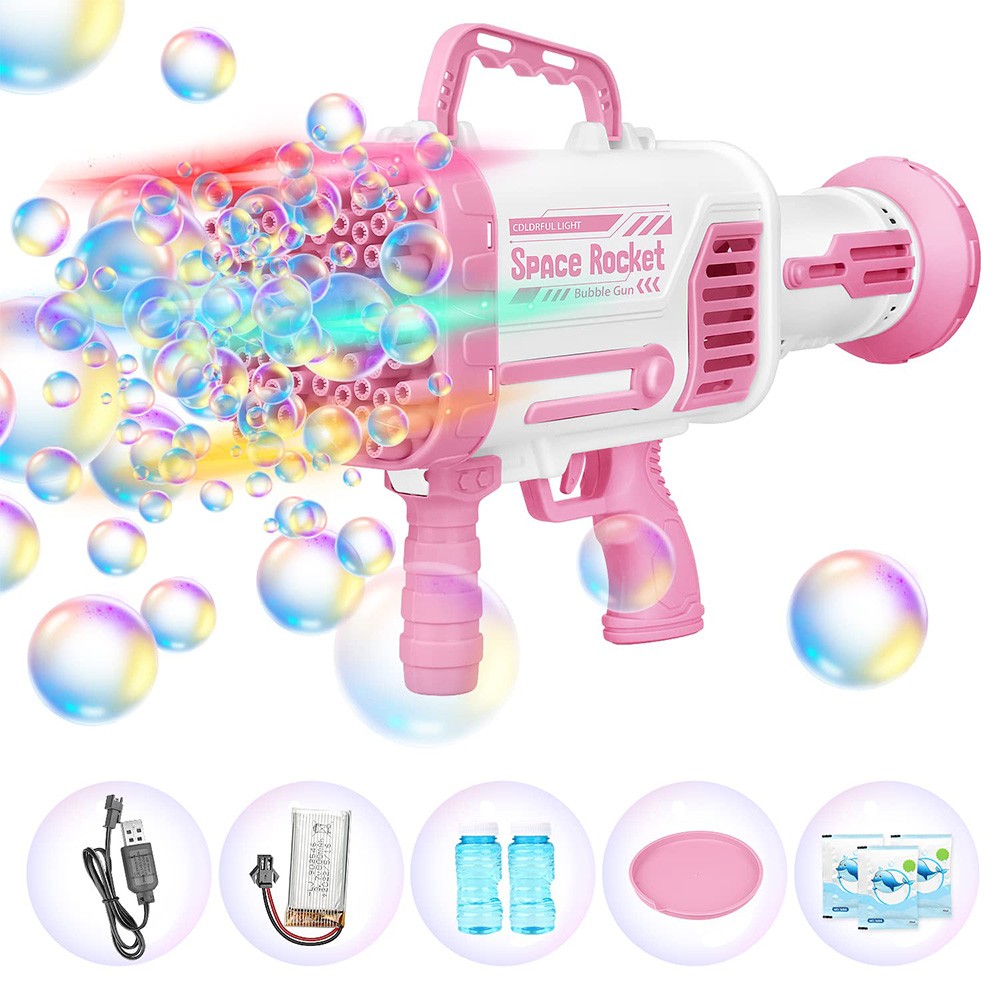 Cool Gift, Bubble Gun With Flash Lights, 15 Holes, Available in Different Colors