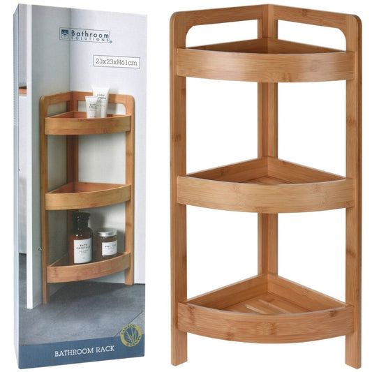 Corner Bamboo Rack 3 Shelves 61 Cm