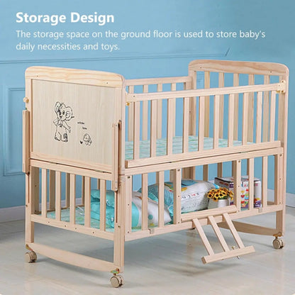 Wooden Baby Crib, Available in Different Colors
