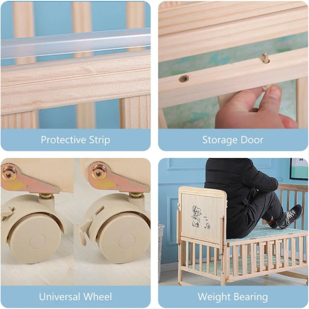 Wooden Baby Crib, Available in Different Colors
