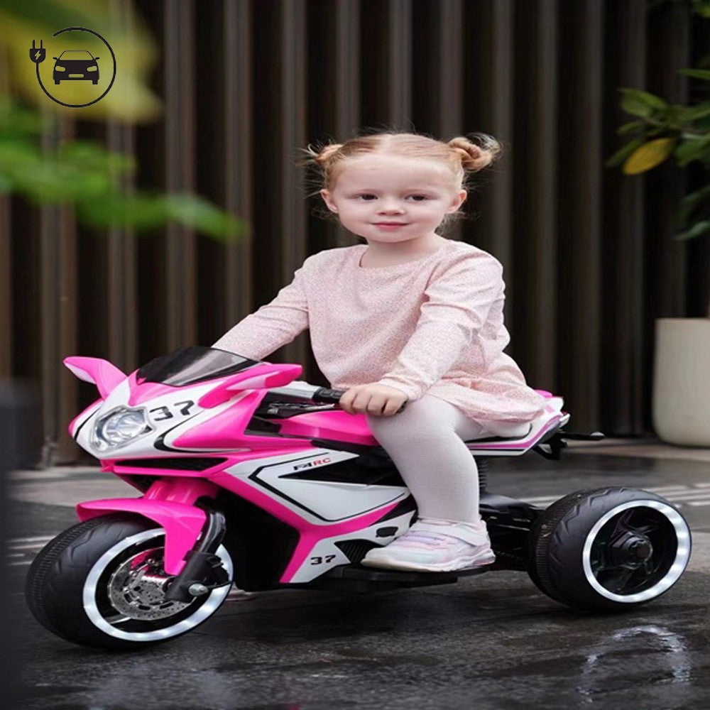 Cool Gift, Kids Ride On Motorcycle, 3 Wheel Kids Motorcycle W/ Training Wheels, Head Light, Music 1888, Available in Different Colors