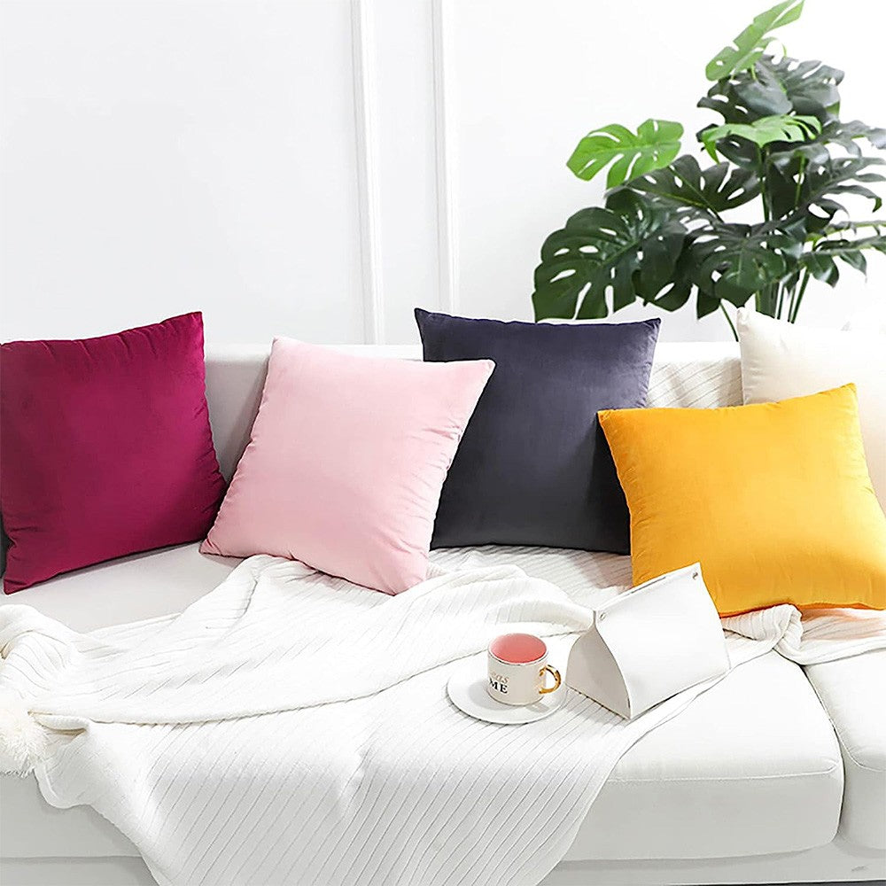 Cool Gift, Velvet Pillow Decorative Square Soft Solid Cushion Sb032, Available in Different Colors