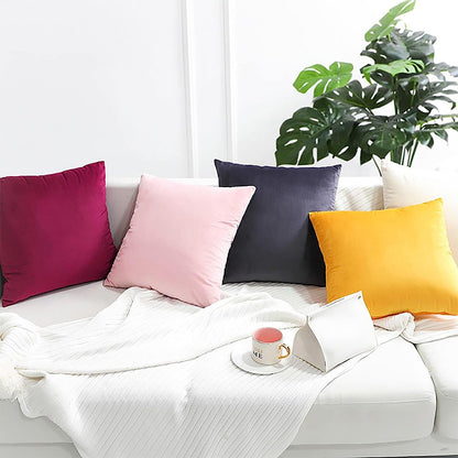 Cool Gift, Velvet Pillow Decorative Square Soft Solid Cushion Sb032, Available in Different Colors