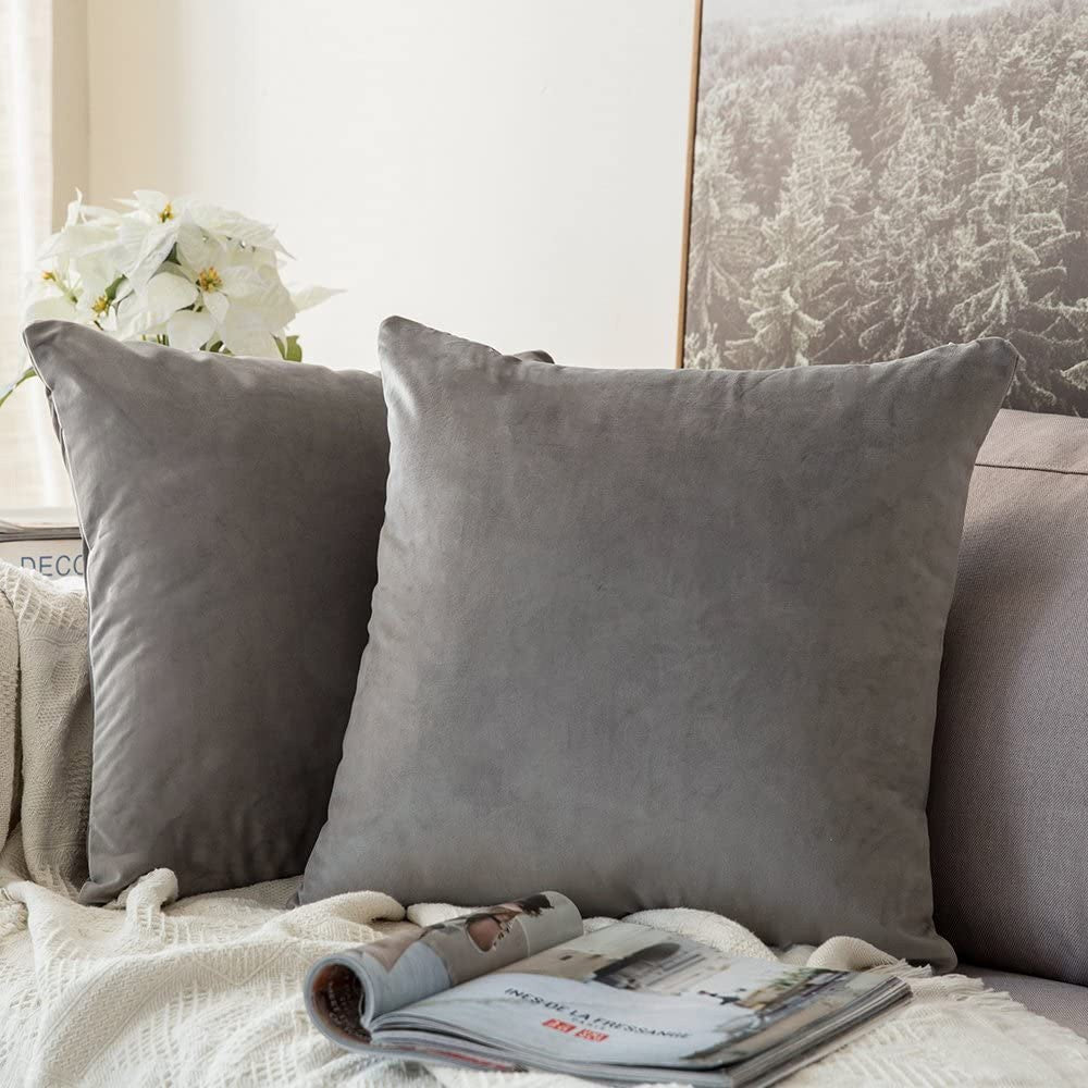 Cool Gift, Velvet Pillow Decorative Square Soft Solid Cushion Sb032, Available in Different Colors