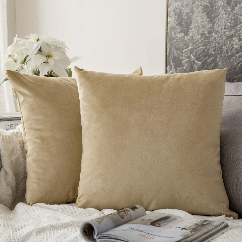 Cool Gift, Velvet Pillow Decorative Square Soft Solid Cushion Sb032, Available in Different Colors