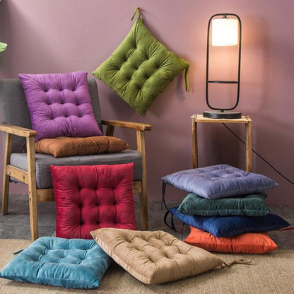 Cool Gift, Velvet Fabric Chair Cushions 40 X 40 Cm Pillow With Soft Laces Sp100, Available in Different Colors