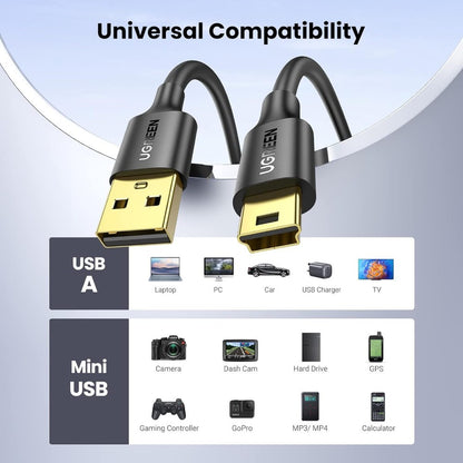 Ugreen, Usb 2.0 A Male To Mini Usb 5Pin Male Cable Ugreen Us132 - 10355 - 30472