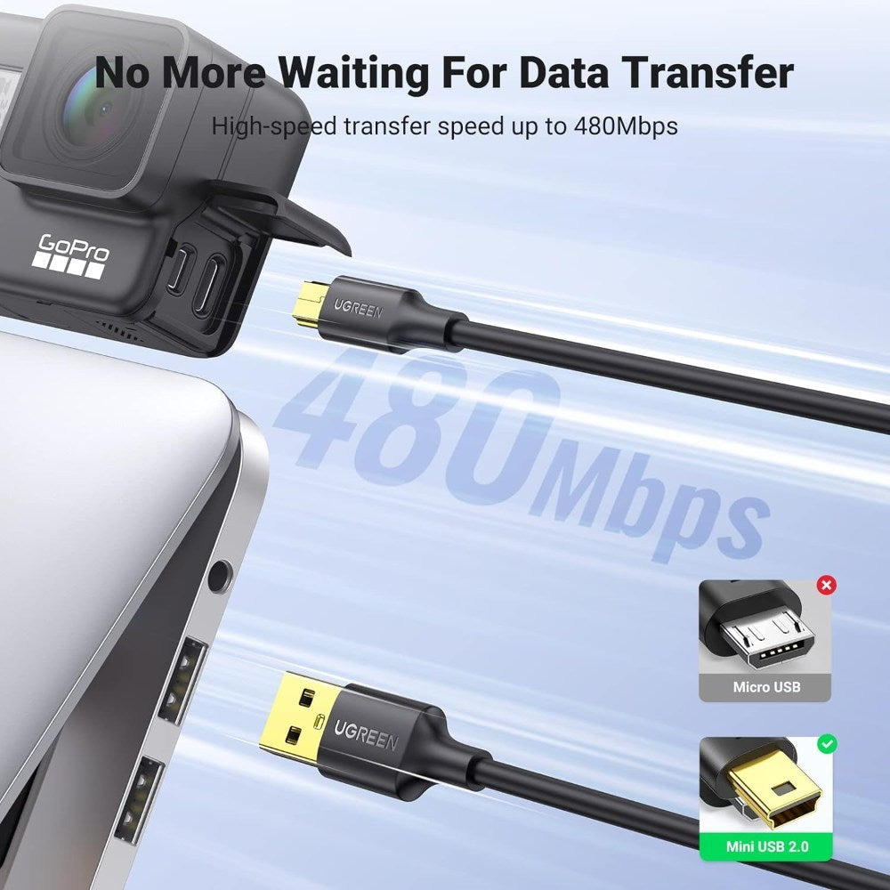 Ugreen, Usb 2.0 A Male To Mini Usb 5Pin Male Cable Ugreen Us132 - 10355 - 30472