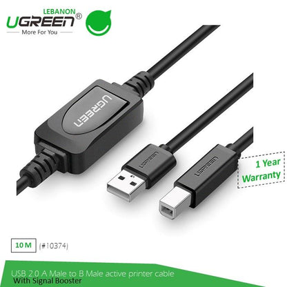 Ugreen, Active Cable Printer USB 2.0 A Super Speed, Available in Different Sizes
