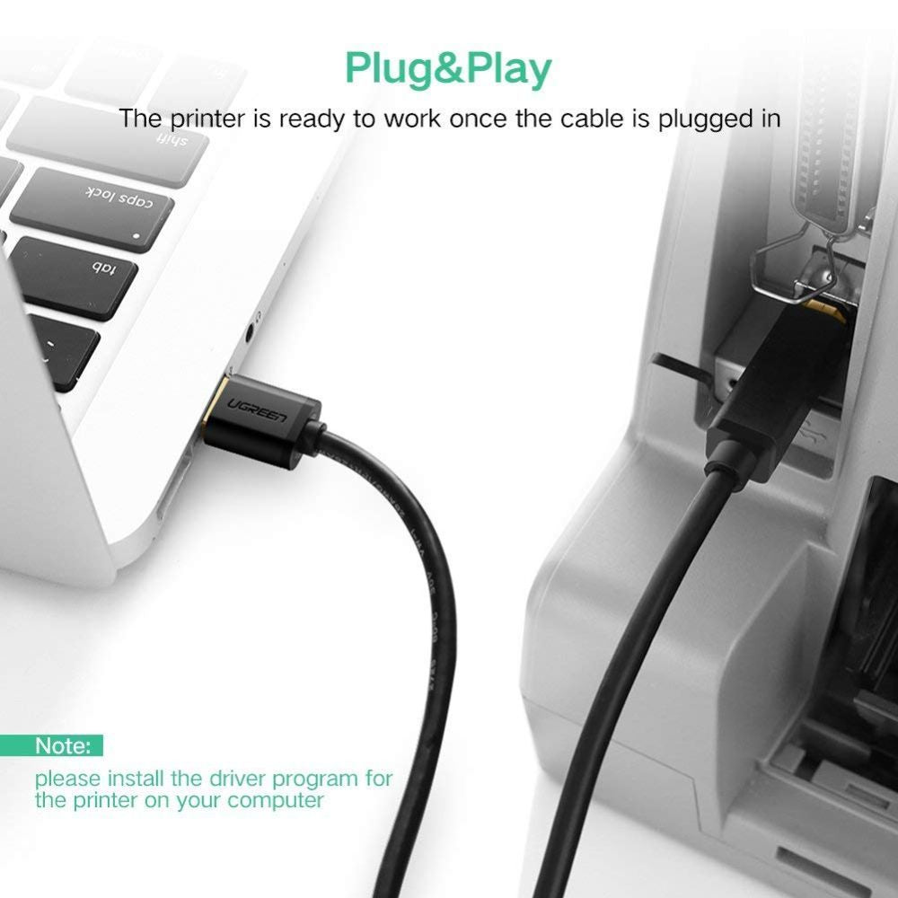 Ugreen, Active Cable Printer USB 2.0 A Super Speed, Available in Different Sizes