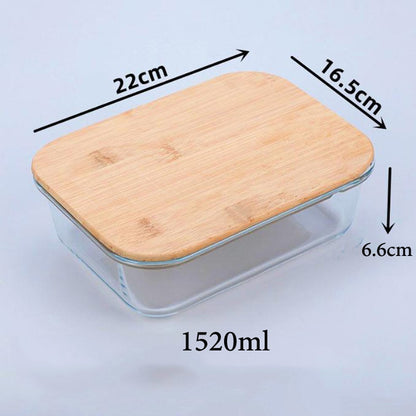 Cool Gift, Food Storage Container Glass with Bamboo Lid, Available in Different Sizes