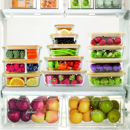 Cool Gift, Food Storage Container Glass with Bamboo Lid, Available in Different Sizes