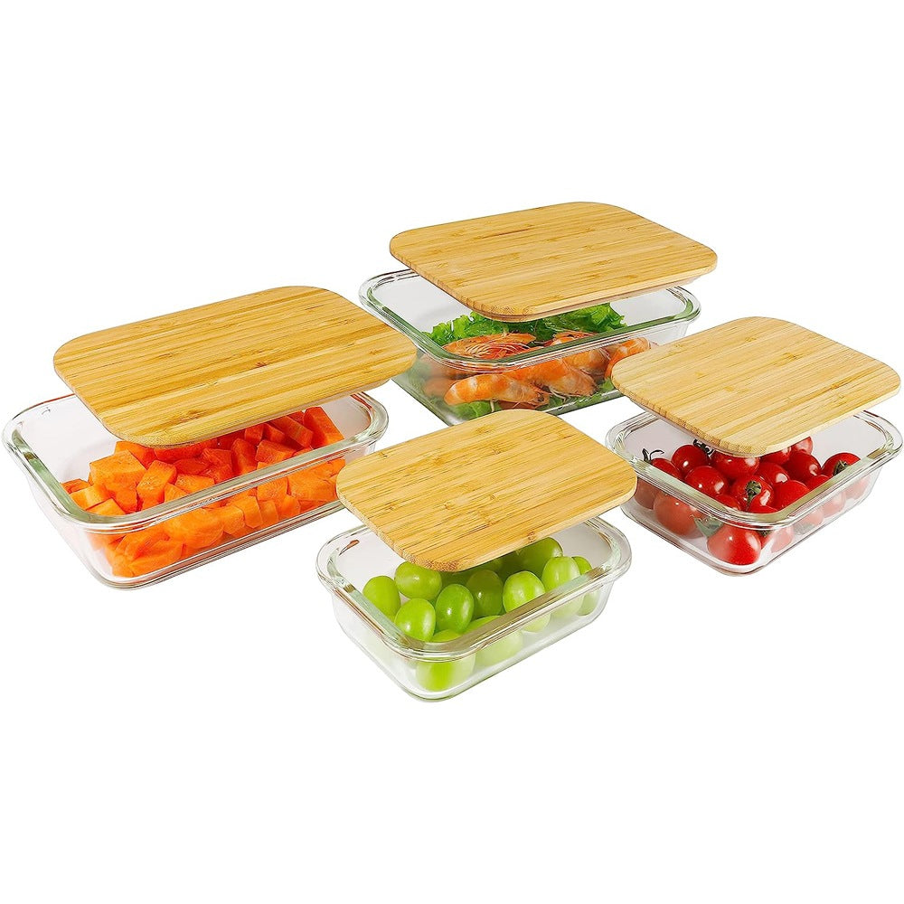 Cool Gift, Food Storage Container Glass with Bamboo Lid, Available in Different Sizes