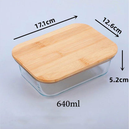 Cool Gift, Food Storage Container Glass with Bamboo Lid, Available in Different Sizes