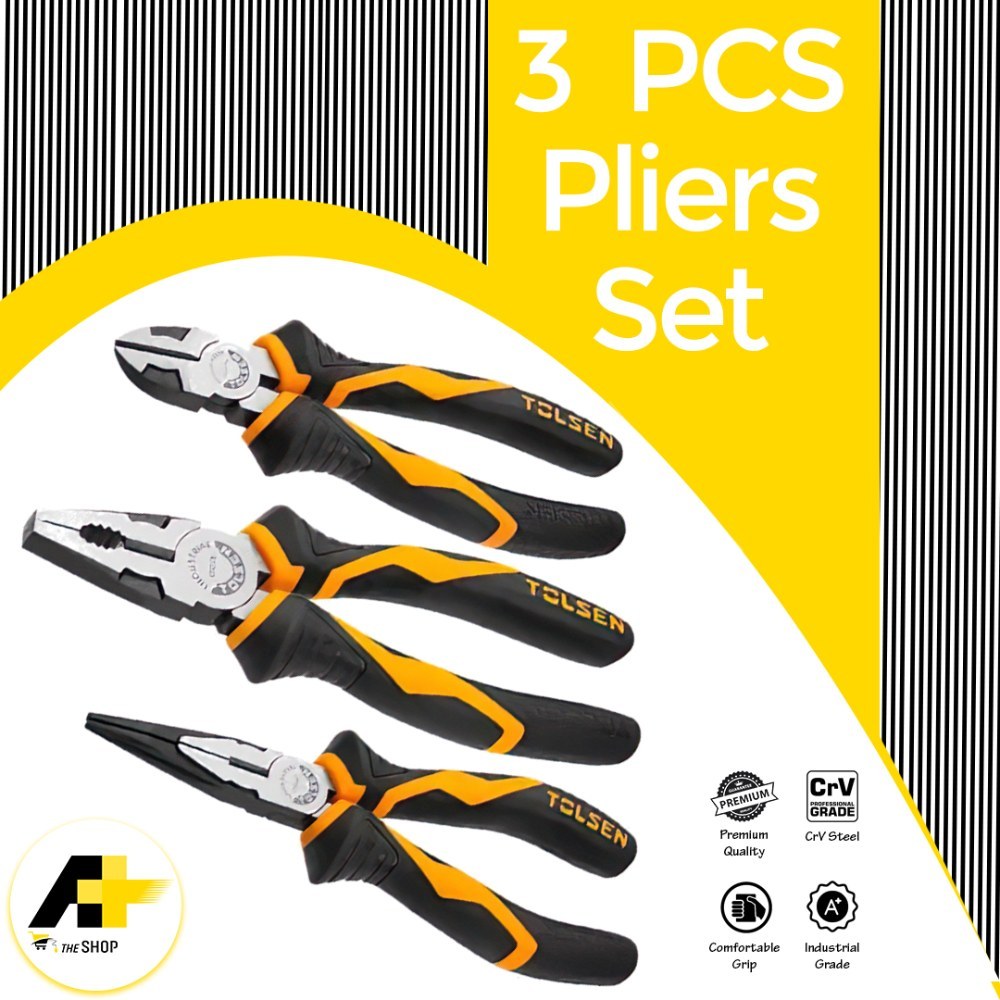 Tolsen, Industrial Pliers Set 3pcs