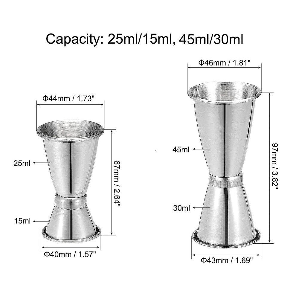 Cool Gift, Stainless Steel Double Cocktail Jigger, Bar Shaker Tools, Available in Different Sizes