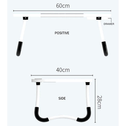 Mascube, Laptop and Ipad  wooden Table with mini drawer and folding legs, 40x60cm MLK-CD-06 Black