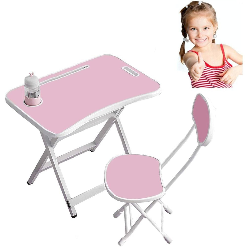 Mascube, Study Table and Chair set for Kids 60x40x52cm MLK-CD-03, Pink