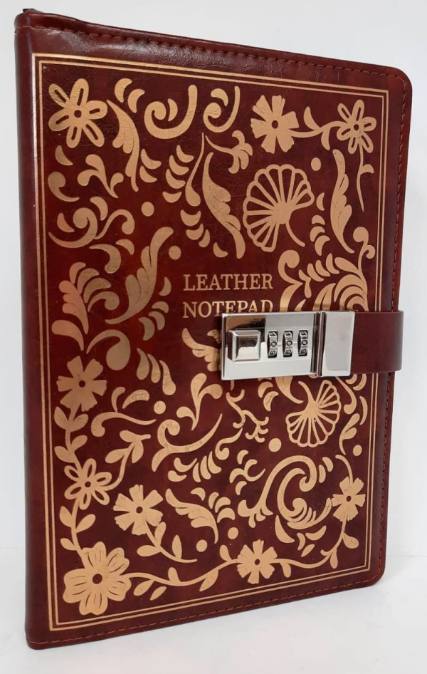 Mascube, Leather Notebook A5 Lined With Digital Lock 120 Sheets-80Gr #Cpnb07-01, Available in Different Colors