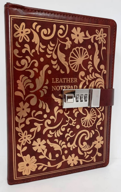 Mascube, Leather Notebook A5 Lined With Digital Lock 120 Sheets-80Gr #Cpnb07-01, Available in Different Colors