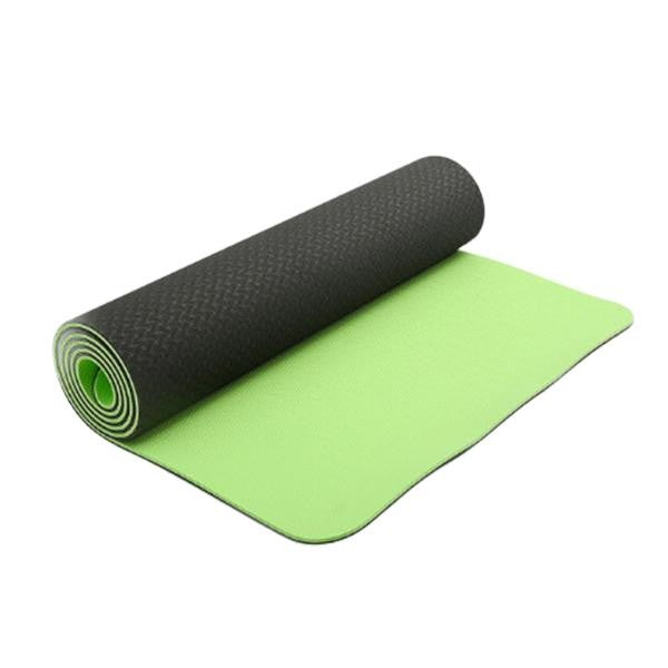 Eco Friendly, Yoga Mat Exercise Fitness TPE Eco Friendly Non Slip Dual Layer Red 0.6 cm