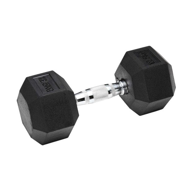 Sports Yours, 1-piece-hex-rubber-coated-dumbbell, Available in Different Sizes