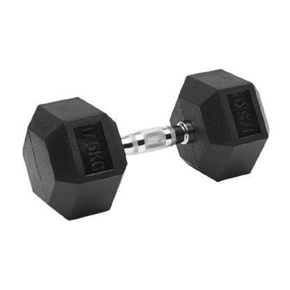Sports Yours, 1-piece-hex-rubber-coated-dumbbell, Available in Different Sizes