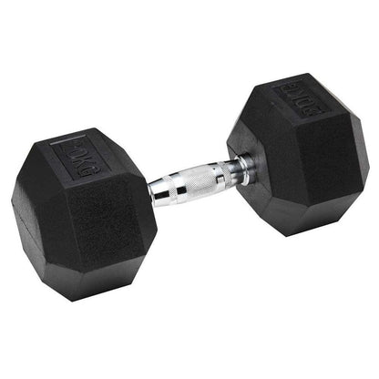 Sports Yours, 1-piece-hex-rubber-coated-dumbbell, Available in Different Sizes