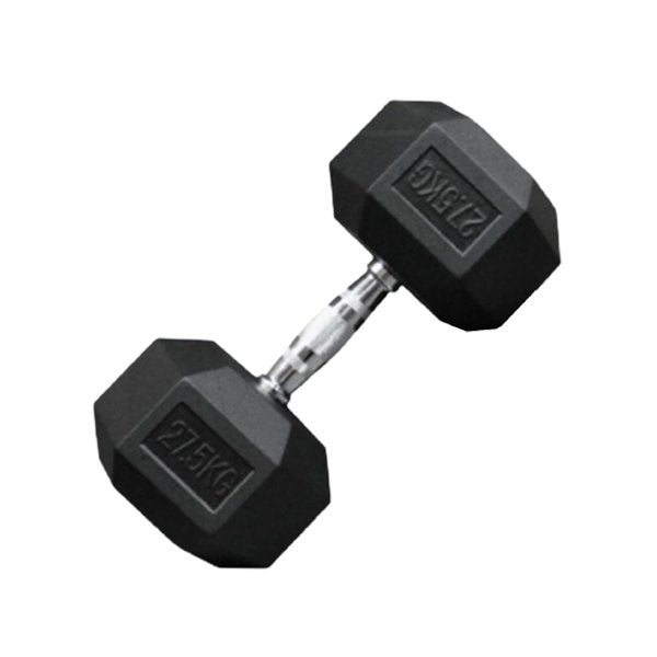Sports Yours, 1-piece-hex-rubber-coated-dumbbell, Available in Different Sizes