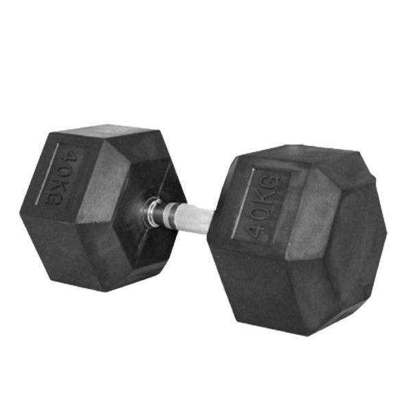 Sports Yours, 1-piece-hex-rubber-coated-dumbbell, Available in Different Sizes