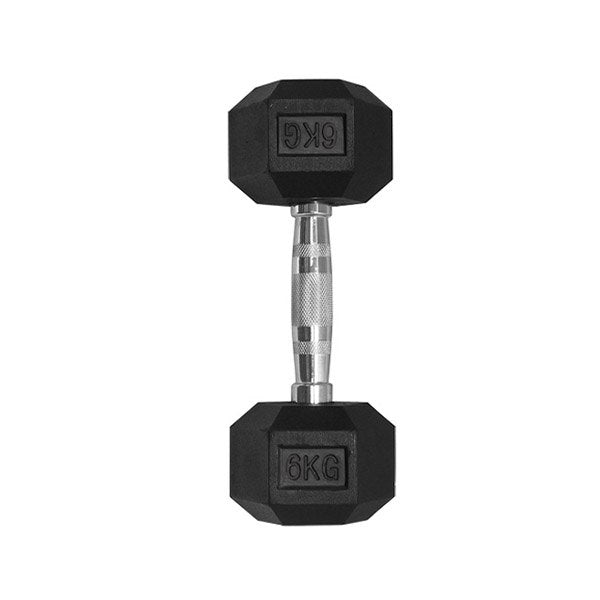 Sports Yours, 1-piece-hex-rubber-coated-dumbbell, Available in Different Sizes