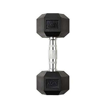 Sports Yours, 1-piece-hex-rubber-coated-dumbbell, Available in Different Sizes