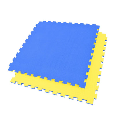 Sports Yours, 1 Piece Puzzle Mat Interlocking Blue/Yellow Gym Flooring 3 cm thick 1M x 1M