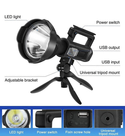 Sports Yours, Multi-function Portable Searchlight with Power Bank - 591