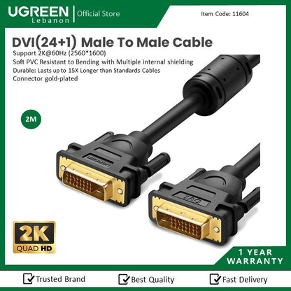 Ugreen, Dvi(24+1) Male To Male Cable Ugreen Dv101 - 11604