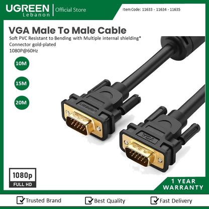 Ugreen, Vga Male To Male Cable Ugreen Vg101 - 11633 -11634 - 11635