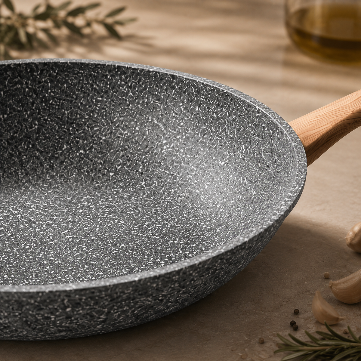 Karaca Silver Stone Bio Granite Wok Pan 28 cm, 153.03.07.1387